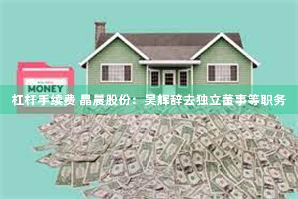 杠杆手续费 晶晨股份：吴辉辞去独立董事等职务