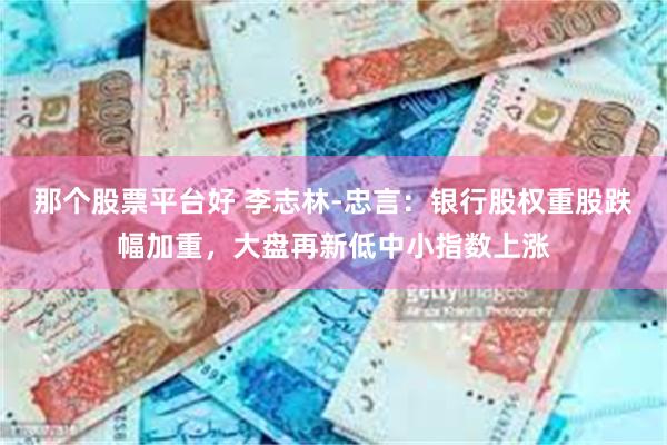 那个股票平台好 李志林-忠言：银行股权重股跌幅加重，大盘再新低中小指数上涨