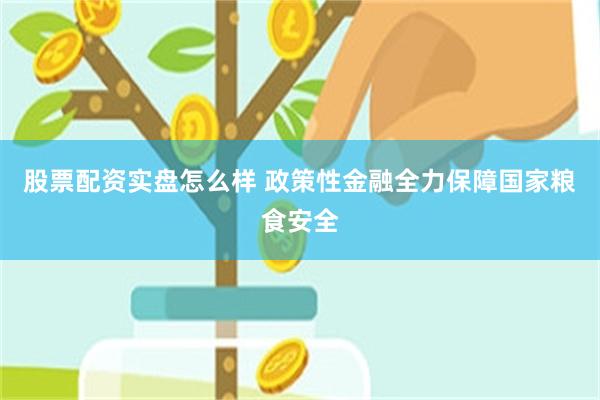 股票配资实盘怎么样 政策性金融全力保障国家粮食安全