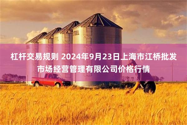 杠杆交易规则 2024年9月23日上海市江桥批发市场经营管理有限公司价格行情