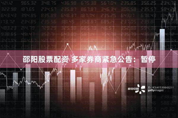 邵阳股票配资 多家券商紧急公告：暂停