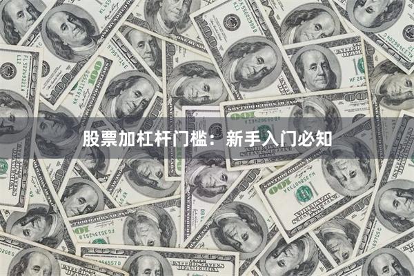 股票加杠杆门槛：新手入门必知