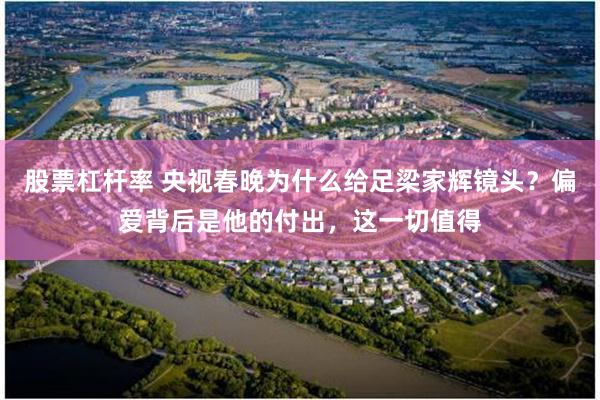 股票杠杆率 央视春晚为什么给足梁家辉镜头？偏爱背后是他的付出，这一切值得