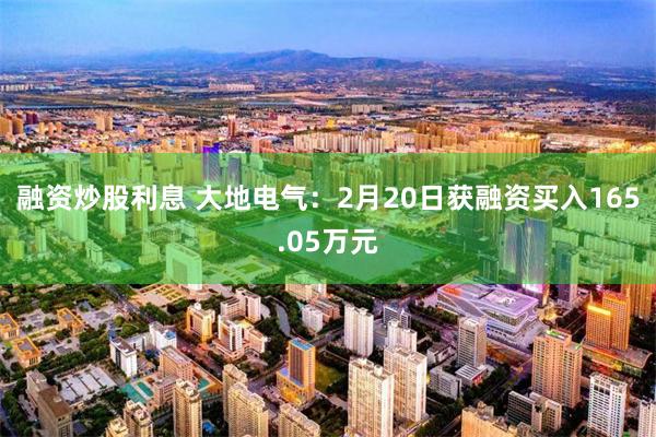 融资炒股利息 大地电气：2月20日获融资买入165.05万元