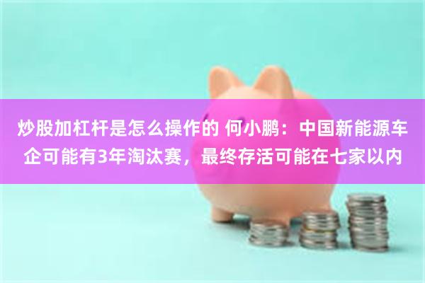 炒股加杠杆是怎么操作的 何小鹏:中国新能源车企可能有3年淘汰赛,最终存活可能在七家以内