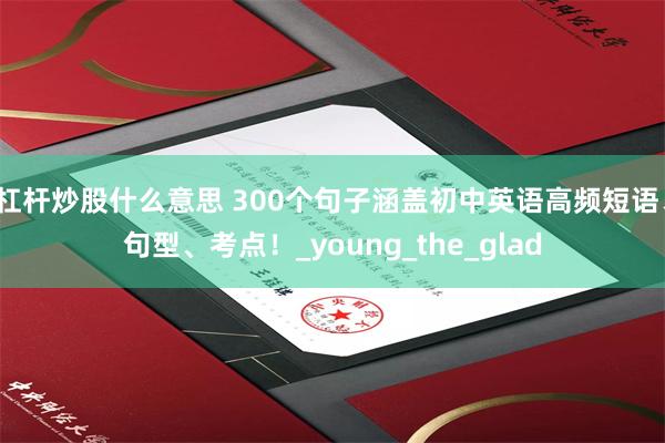 杠杆炒股什么意思 300个句子涵盖初中英语高频短语、句型、考点！_young_the_glad