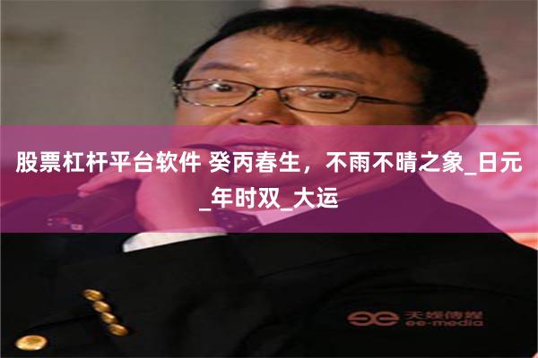 股票杠杆平台软件 癸丙春生，不雨不晴之象_日元_年时双_大运