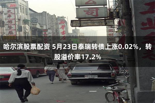 哈尔滨股票配资 5月23日泰瑞转债上涨0.02%，转股溢价率17.2%