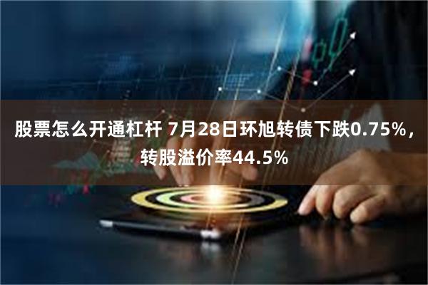 股票怎么开通杠杆 7月28日环旭转债下跌0.75%，转股溢价率44.5%