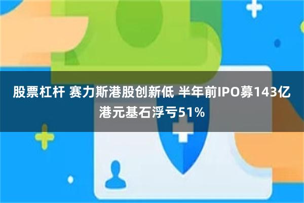 股票杠杆 赛力斯港股创新低 半年前IPO募143亿港元基石浮亏51%