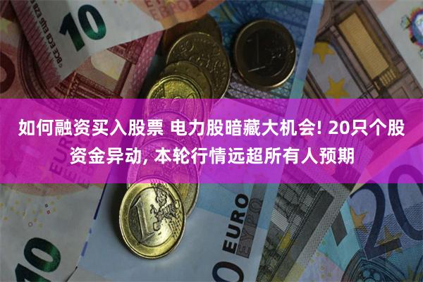 如何融资买入股票 电力股暗藏大机会! 20只个股资金异动, 本轮行情远超所有人预期
