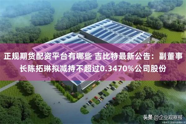 正规期货配资平台有哪些 吉比特最新公告：副董事长陈拓琳拟减持不超过0.3470%公司股份