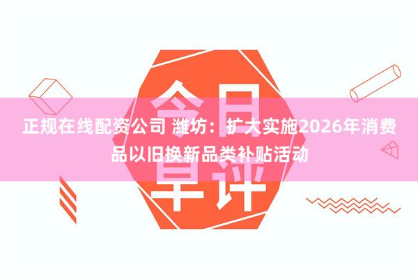 正规在线配资公司 潍坊：扩大实施2026年消费品以旧换新品类补贴活动