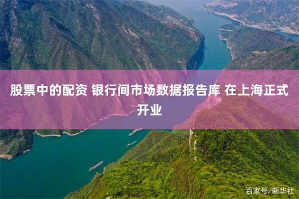 股票中的配资 银行间市场数据报告库 在上海正式开业
