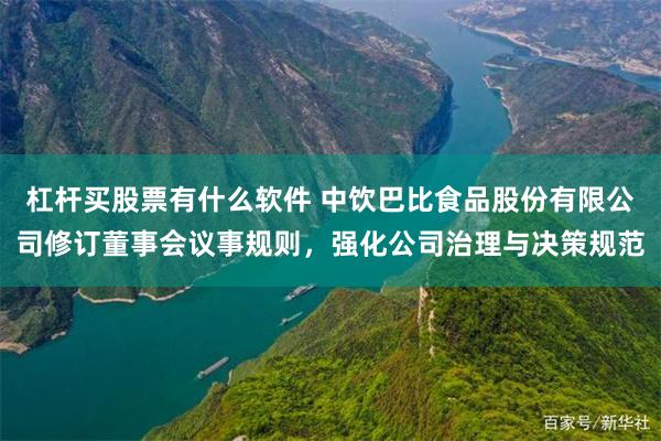 杠杆买股票有什么软件 中饮巴比食品股份有限公司修订董事会议事规则，强化公司治理与决策规范