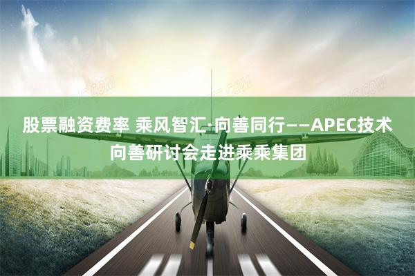 股票融资费率 乘风智汇·向善同行——APEC技术向善研讨会走进乘乘集团