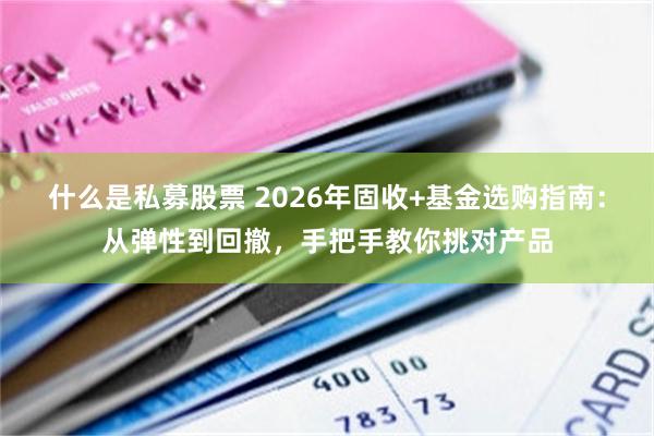 什么是私募股票 2026年固收+基金选购指南：从弹性到回撤，手把手教你挑对产品