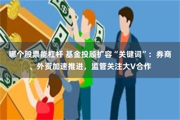 哪个股票能杠杆 基金投顾扩容“关键词”：券商、外资加速推进，监管关注大V合作
