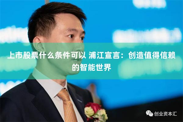 上市股票什么条件可以 浦江宣言：创造值得信赖的智能世界