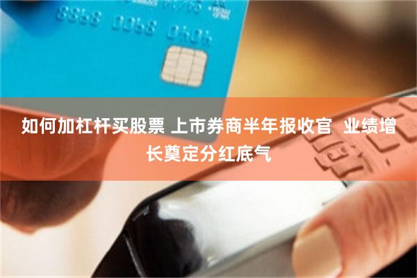 如何加杠杆买股票 上市券商半年报收官  业绩增长奠定分红底气