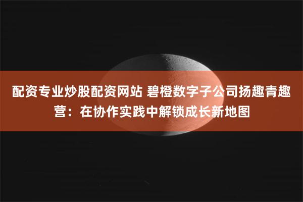 配资专业炒股配资网站 碧橙数字子公司扬趣青趣营：在协作实践中解锁成长新地图