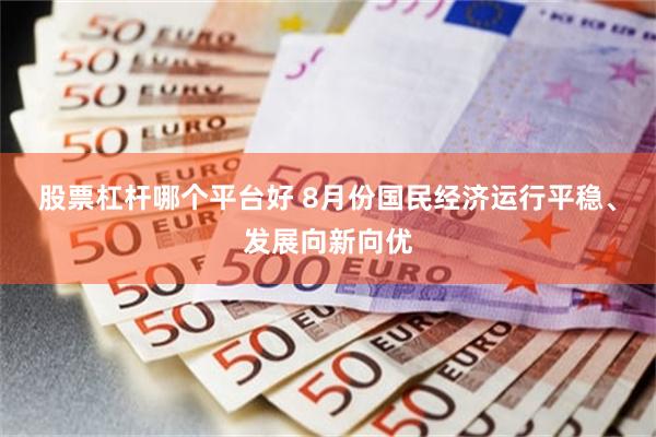 股票杠杆哪个平台好 8月份国民经济运行平稳、发展向新向优