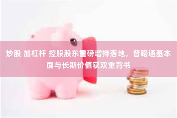 炒股 加杠杆 控股股东重磅增持落地,普路通基本面与长期价值获双重背书
