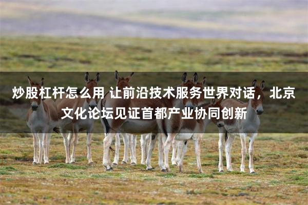 炒股杠杆怎么用 让前沿技术服务世界对话，北京文化论坛见证首都产业协同创新