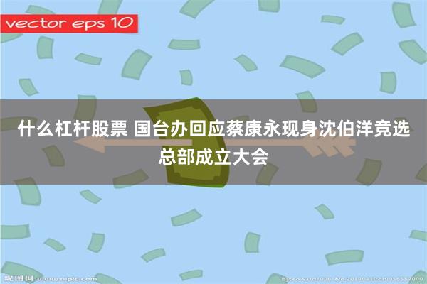 什么杠杆股票 国台办回应蔡康永现身沈伯洋竞选总部成立大会